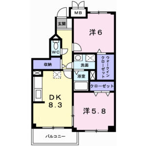 2DK 間取り図