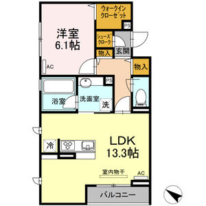 1LDK 間取り図
