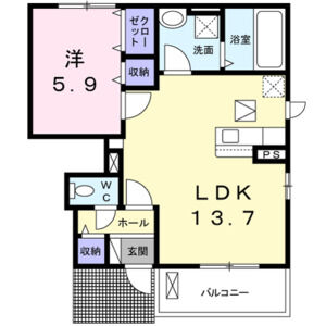 1LDK 間取り図