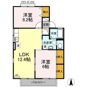2LDK 間取り図