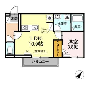 1LDK 間取り図