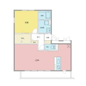 1LDK 間取り図