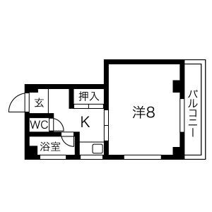 1K 間取り図