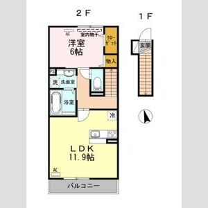 1LDK 間取り図