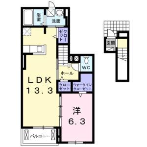 1LDK 間取り図