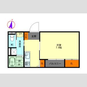 1K 間取り図
