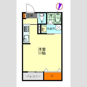 1K 間取り図