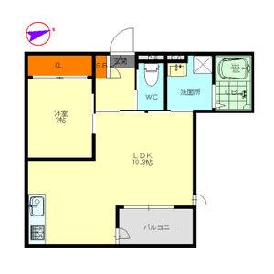 1LDK 間取り図