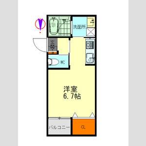 1K 間取り図