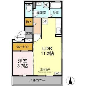 1LDK 間取り図