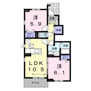 2LDK 間取り図