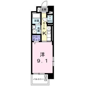 1K 間取り図