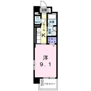 1K 間取り図