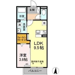 1LDK 間取り図