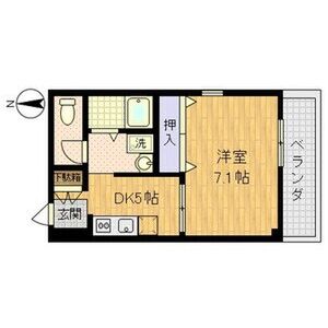 1DK 間取り図
