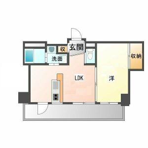 1LDK 間取り図