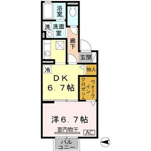 1DK 間取り図