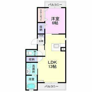 1LDK 間取り図