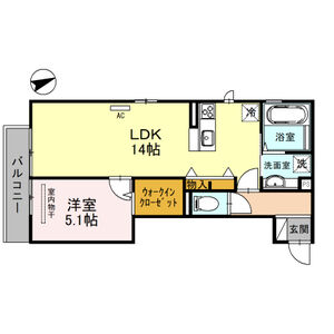 1LDK 間取り図