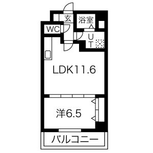1LDK 間取り図