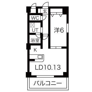 1LDK 間取り図
