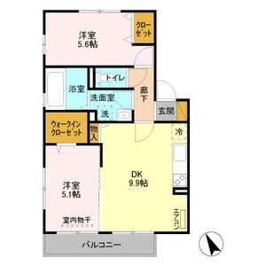 2DK 間取り図