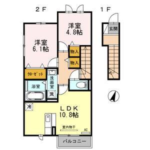 2LDK 間取り図