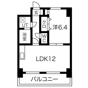 1LDK 間取り図