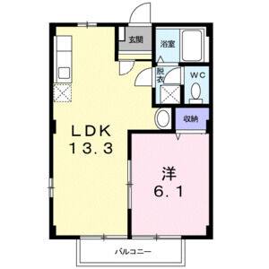 1LDK 間取り図