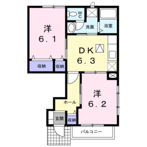 2DK 間取り図