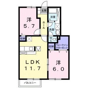 2LDK 間取り図