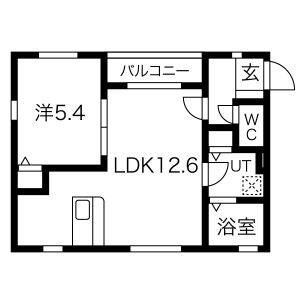 1LDK 間取り図