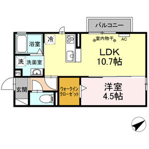1LDK 間取り図