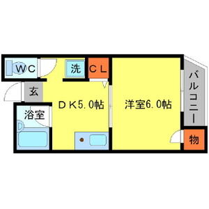 1DK 間取り図