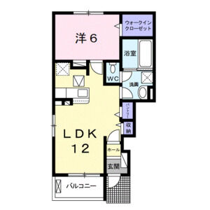 1LDK 間取り図