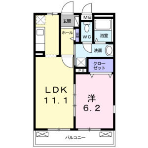 1LDK 間取り図