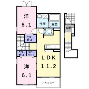 2LDK 間取り図