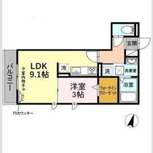 1LDK 間取り図