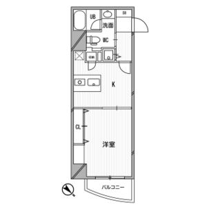 1DK 間取り図