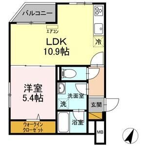 1LDK 間取り図