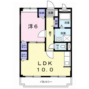 1LDK 間取り図