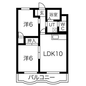 2LDK 間取り図