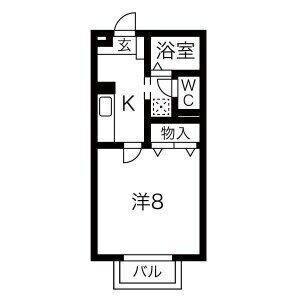 1K 間取り図
