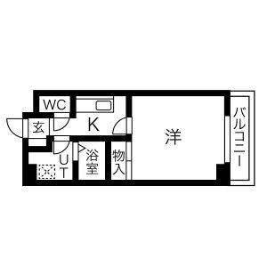 1K 間取り図