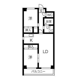 2LDK 間取り図