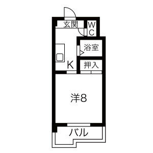 1K 間取り図