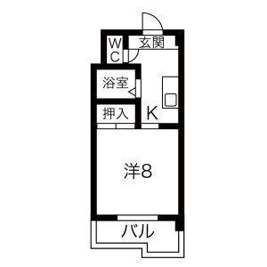 1K 間取り図