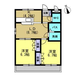 2LDK 間取り図