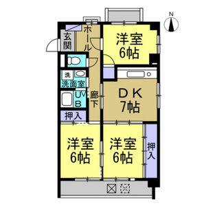 3DK 間取り図
