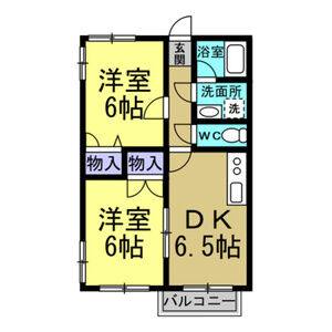 2DK 間取り図